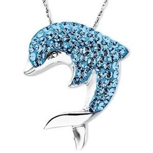 Macy's Sterling Silver Crystal Dolphin Pendant